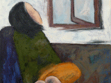 Portrait with window<br />
canvas oil<br />
50 X 60 cm<br />
1020 GEL