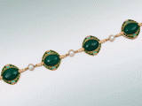 Sopho Etsadashvili - Bracelet;<br />
Cloisonné enamel gold diamond pearl khrizopraze;<br />
2295 GEL