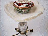 Liko Chikhladze-<br />
Cloisonné enamel, brass, coral, crystal-<br />
2475 GEL<br />
